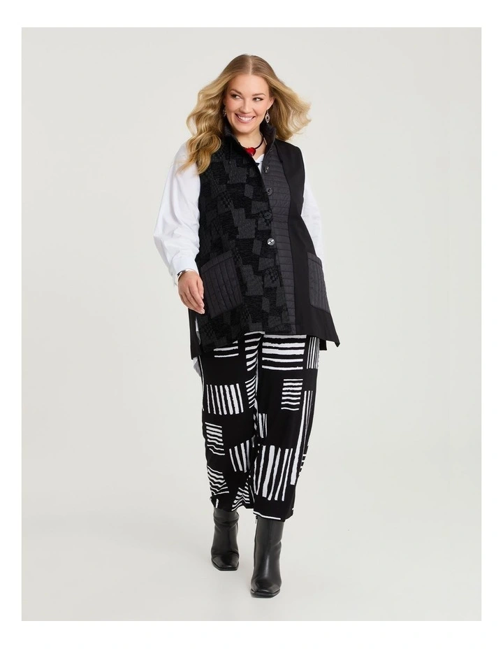 Bamboo Ponte & Jacquard Vest Black image 4