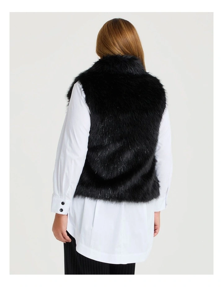Faux Fur Aria Vest Black/silver image 2