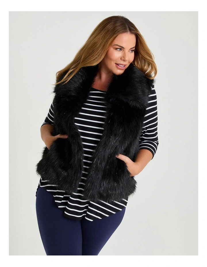 Faux Fur Aria Vest Black/silver image 5
