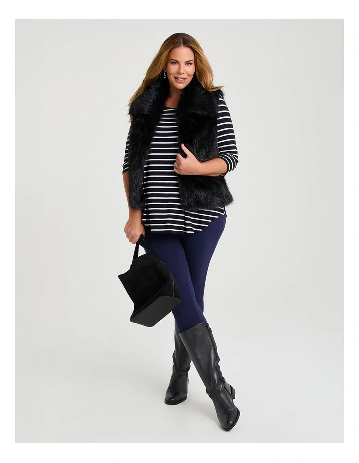 Faux Fur Aria Vest Black/silver image 6