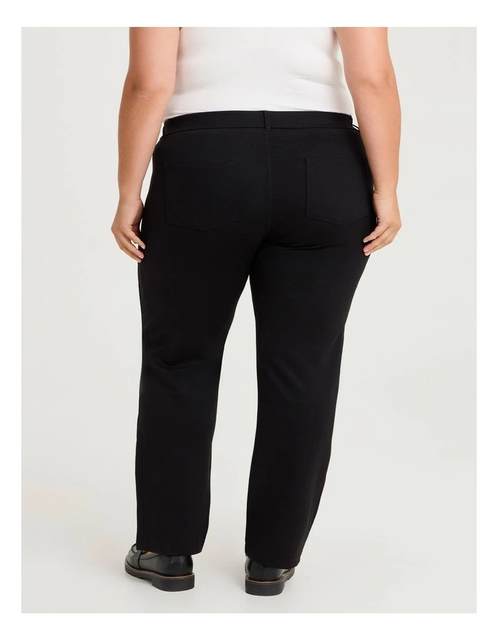 Petite Ponte Straight Leg Pant Black image 2