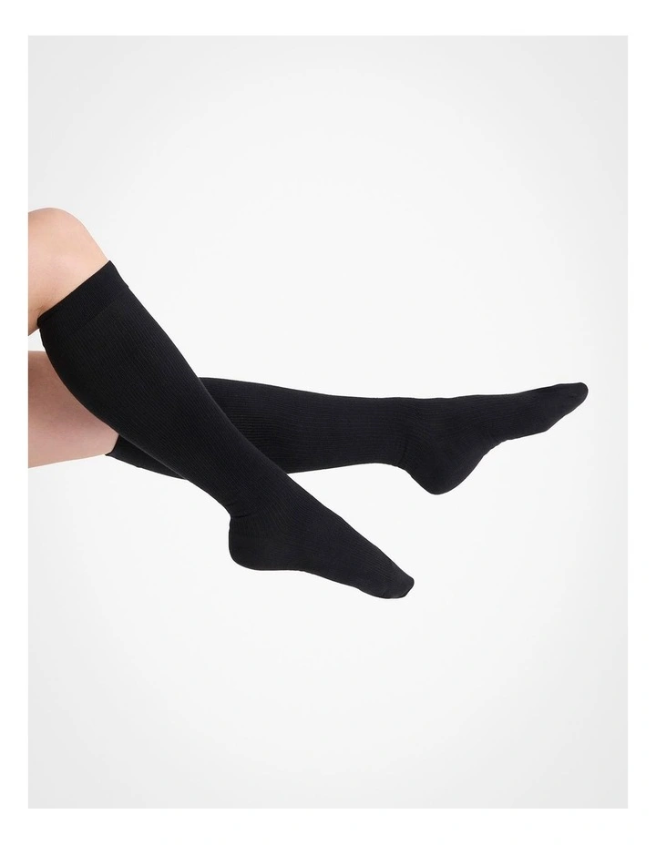 Compression Travel Socks in Black image 1