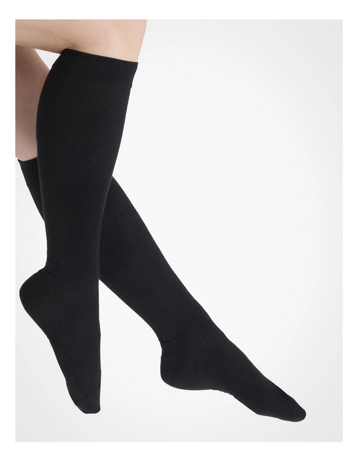Compression Travel Socks in Black image 1