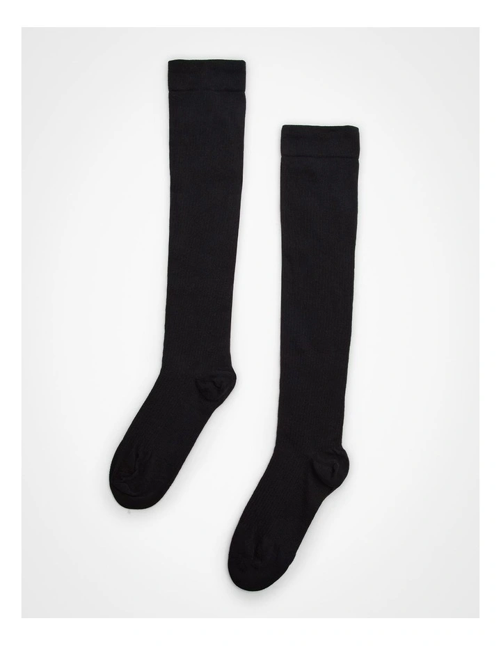 Compression Travel Socks in Black image 2