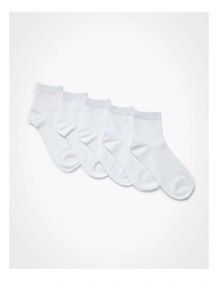 Bamboo Socks 5 Pack in White image 1