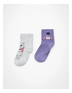 Winnie The Pooh Socks 2 Pack in Multi