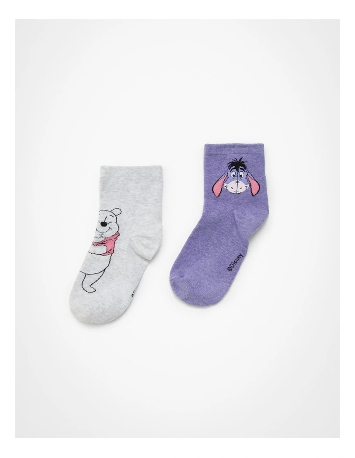 Winnie The Pooh Socks 2 Pack in Multi image 1