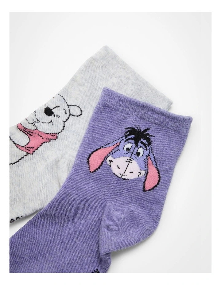 Winnie The Pooh Socks 2 Pack in Multi image 2