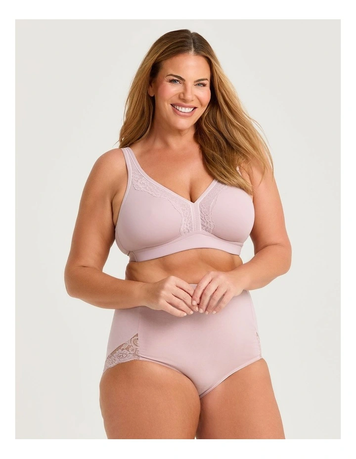 Wirefree Cooling Lace Trim Bra in Mauve image 4