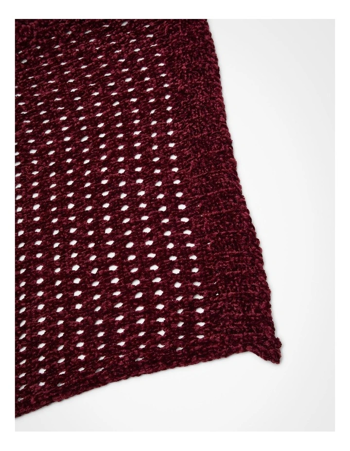 Chenille Warm Soft Cape Wine image 4
