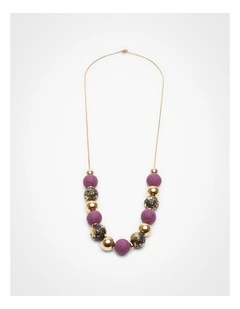 Polymer Clay Ball Necklace Purple