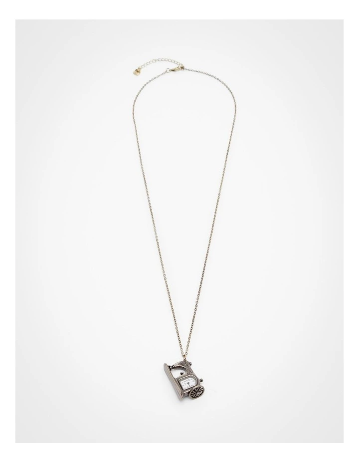 Sewing Machine Watch Necklace Gold image 1