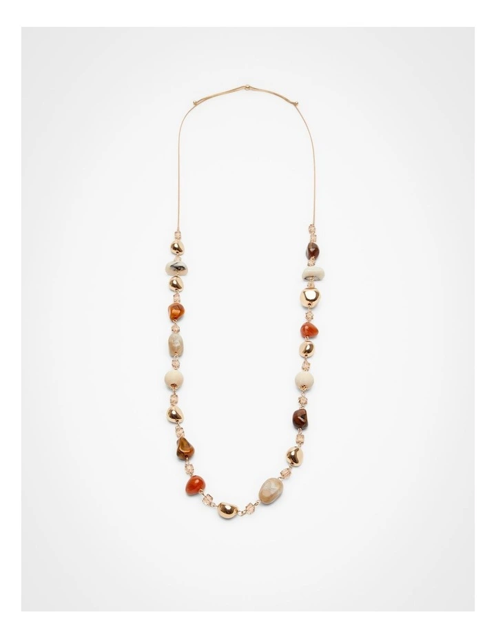 Natural Beaded Crystal Necklace in Smoky Quartz image 1