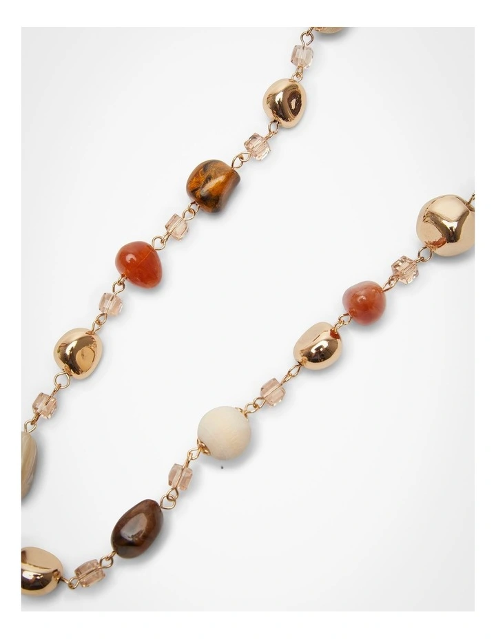 Natural Beaded Crystal Necklace in Smoky Quartz image 2