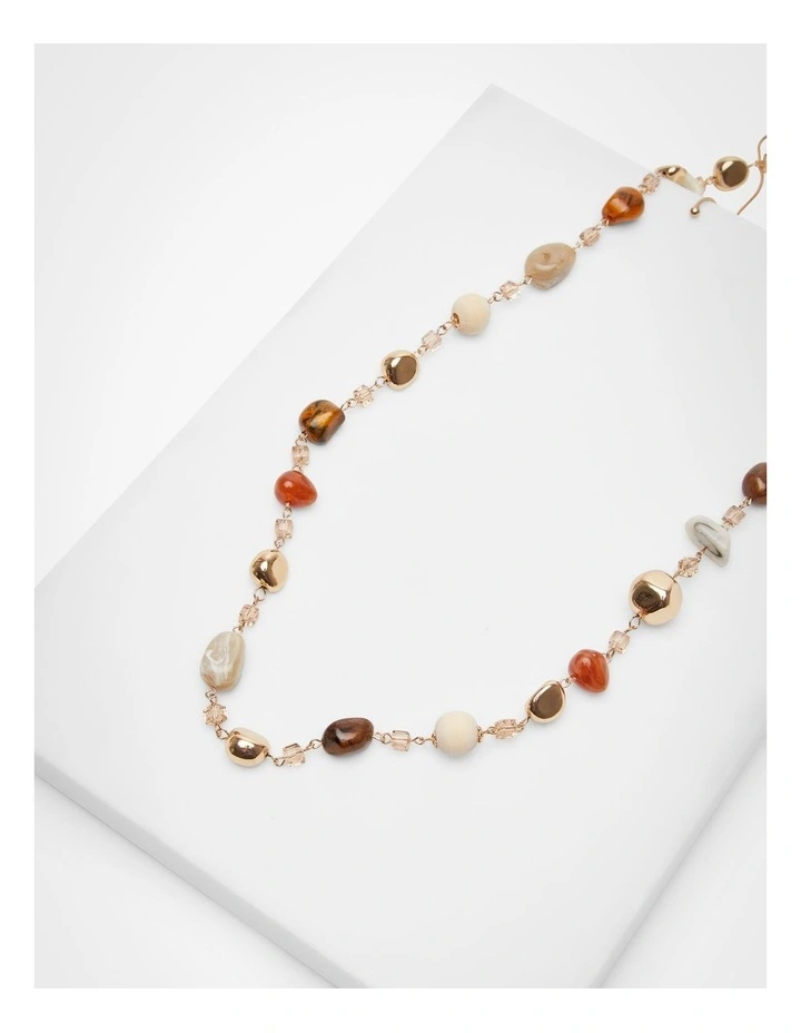 Natural Beaded Crystal Necklace in Smoky Quartz image 3