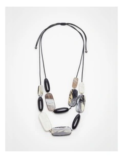 Monochrome Layered Necklace in Black and White