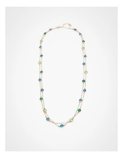 Pretty Jewel Long Necklace Green