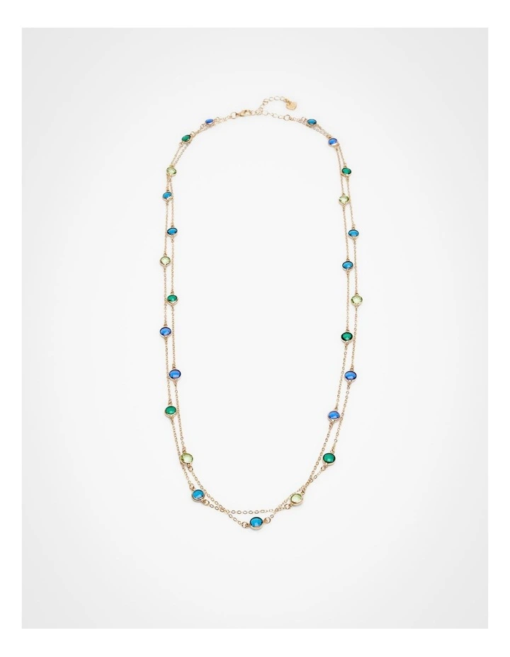 Pretty Jewel Long Necklace Green image 1