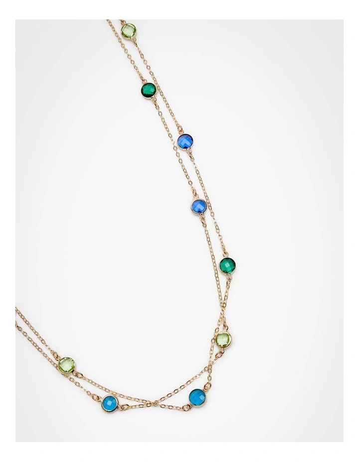 Pretty Jewel Long Necklace Green image 3