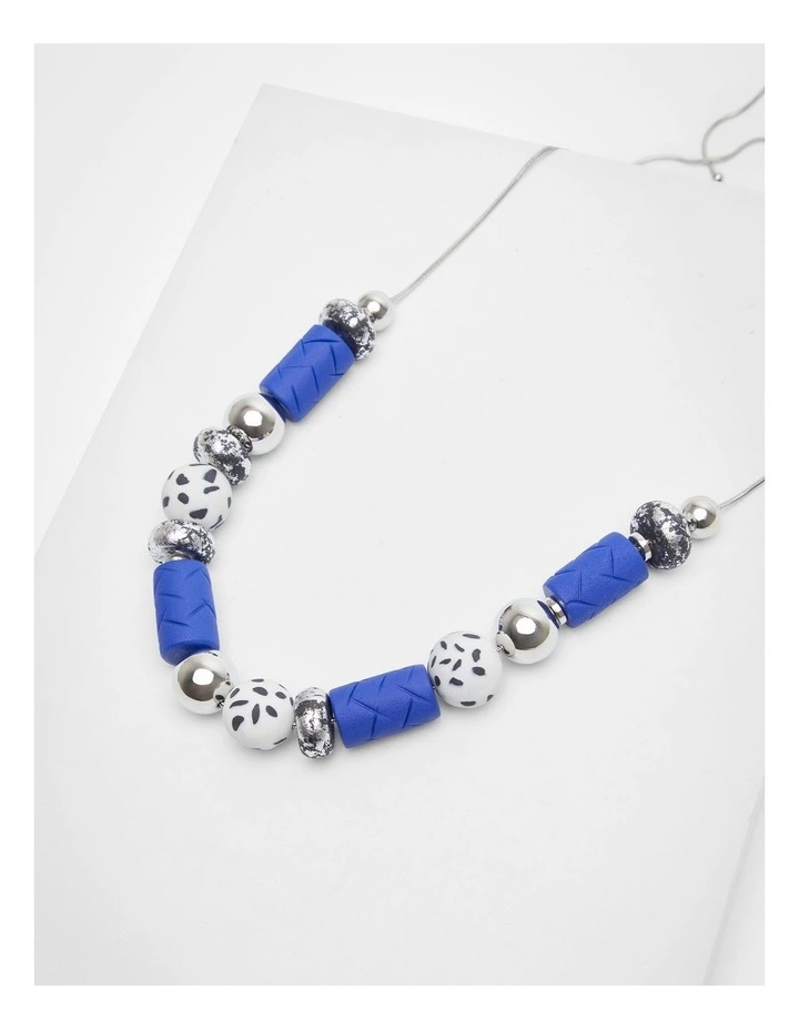 Polymer Clay Necklace Blue image 3