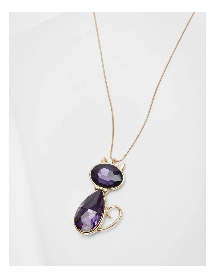 Crystal Cat Necklace Amethyst image 3