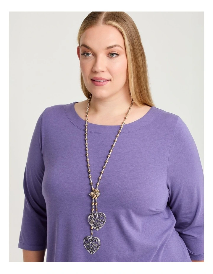 Crystal Heart Lariat Multi image 2