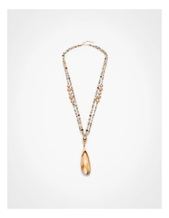 Crystal Drop Necklace Natural