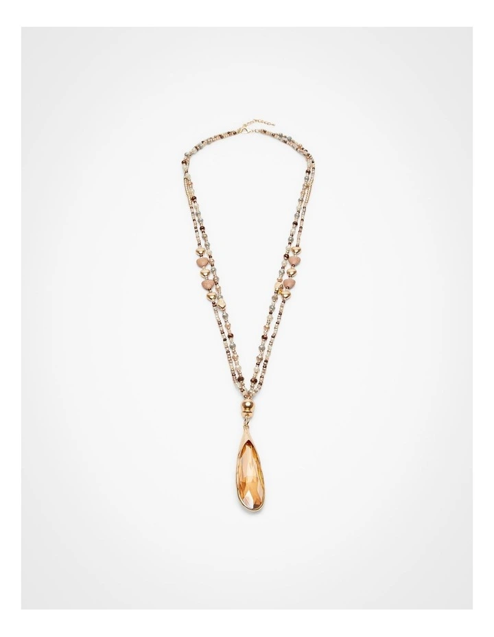 Crystal Drop Necklace Natural image 1