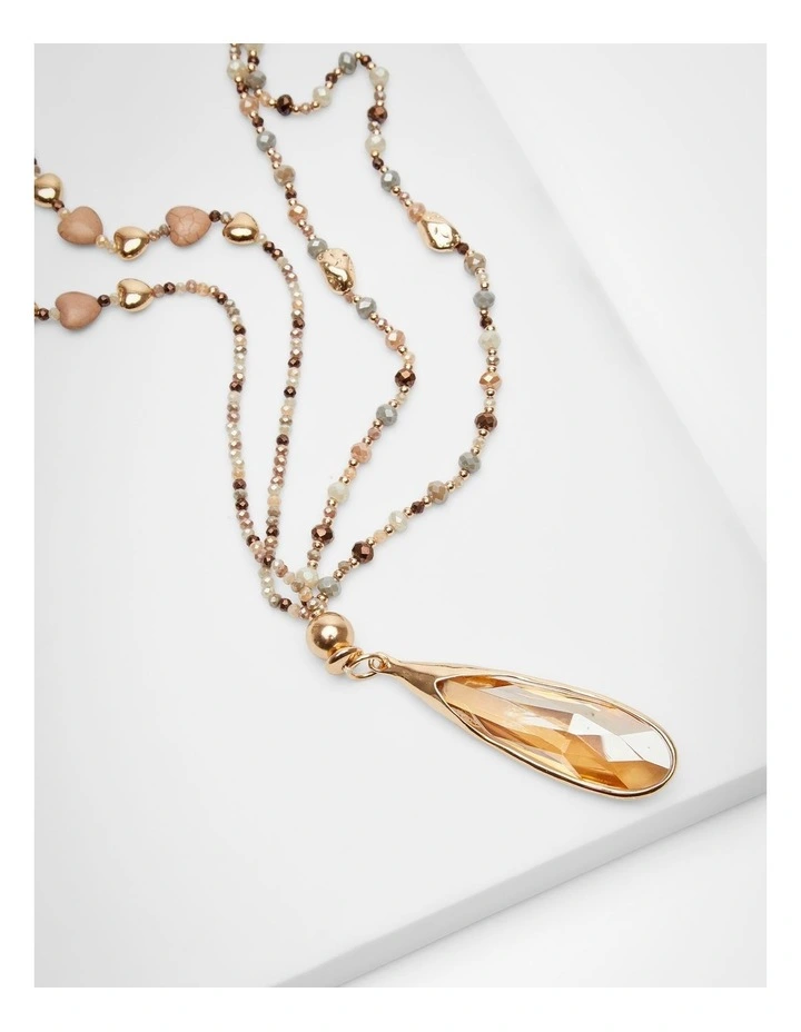 Crystal Drop Necklace Natural image 3