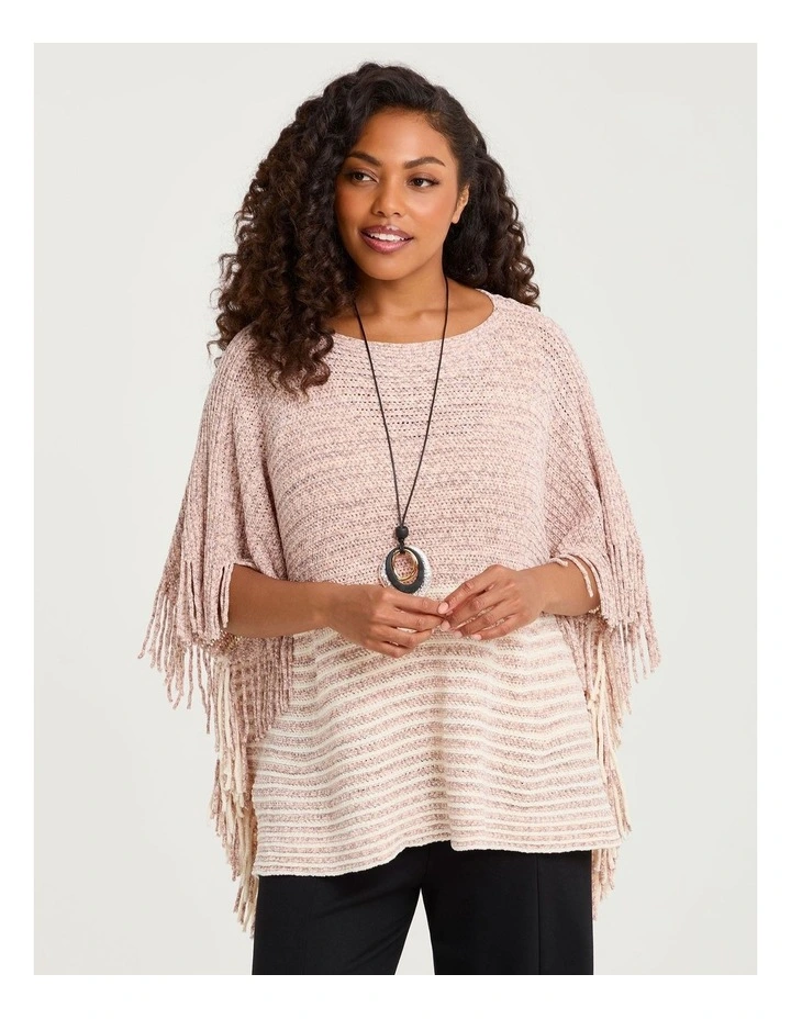 Chenille Poncho Blush image 1