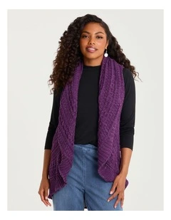 Lurex Thread Cascading Vest Purple