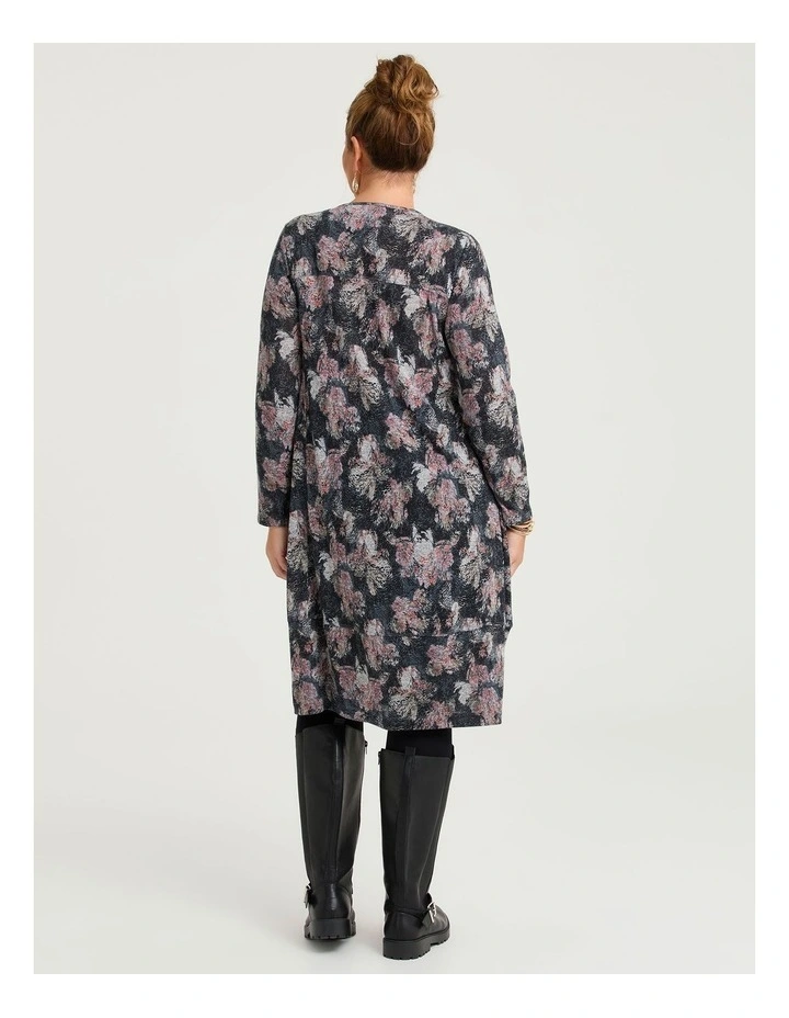 Long Sleeve Snug Dress Black/multi image 2