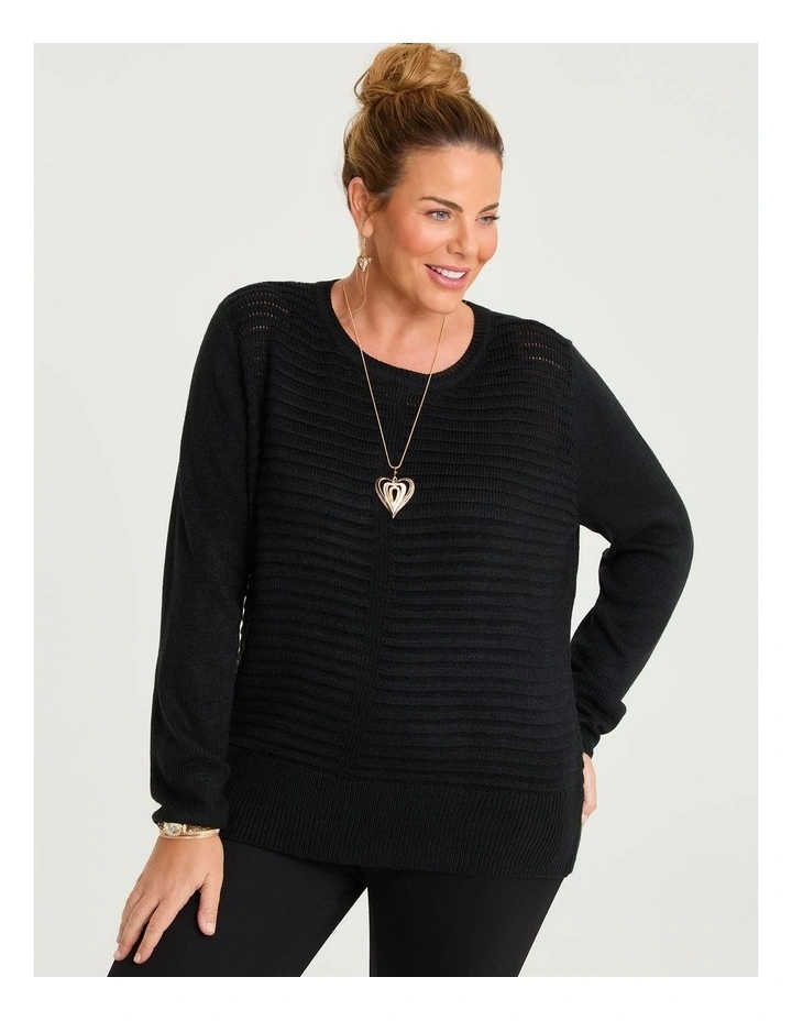 Rib Detail Jumper Black image 1