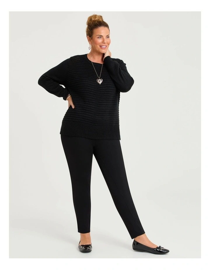 Rib Detail Jumper Black image 3