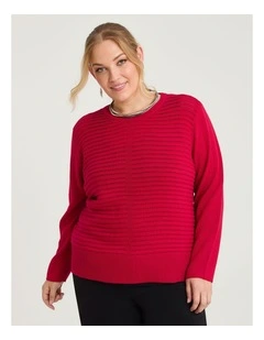 Rib Detail Jumper Ribbon Red