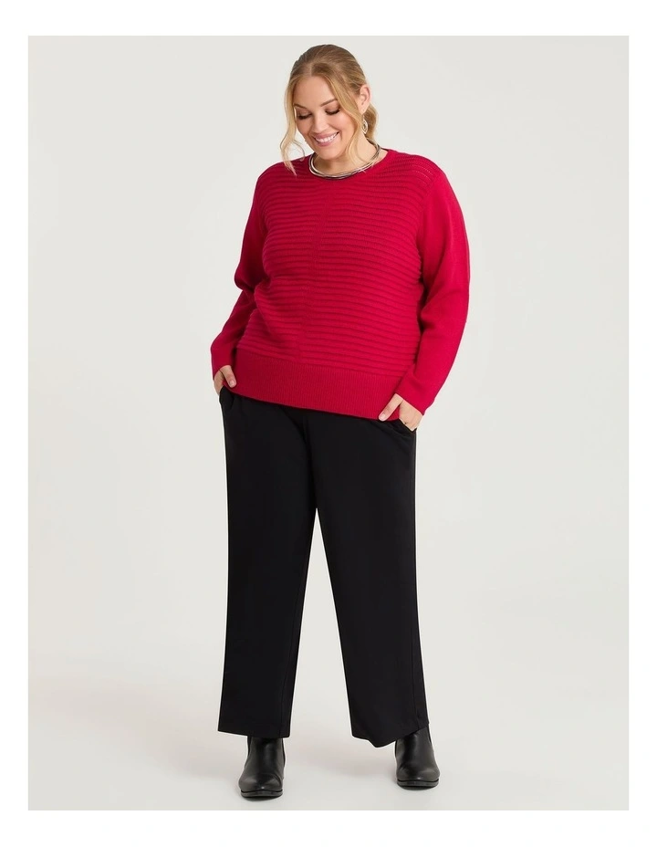 Rib Detail Jumper Ribbon Red image 3