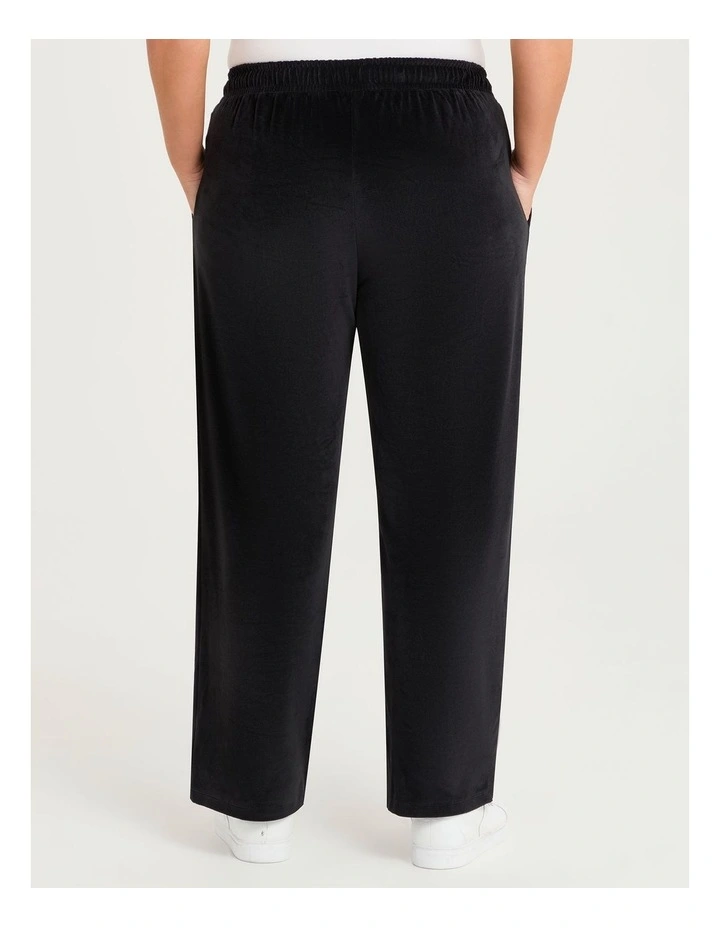 Velour Straight Leg Pant Black image 2