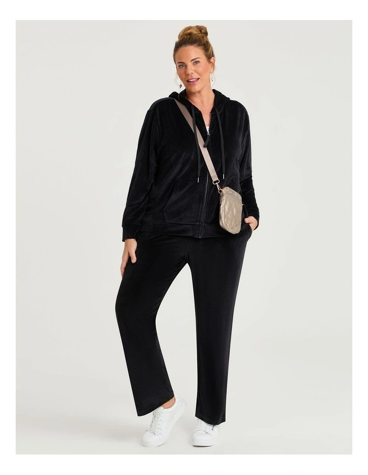 Velour Straight Leg Pant Black image 3