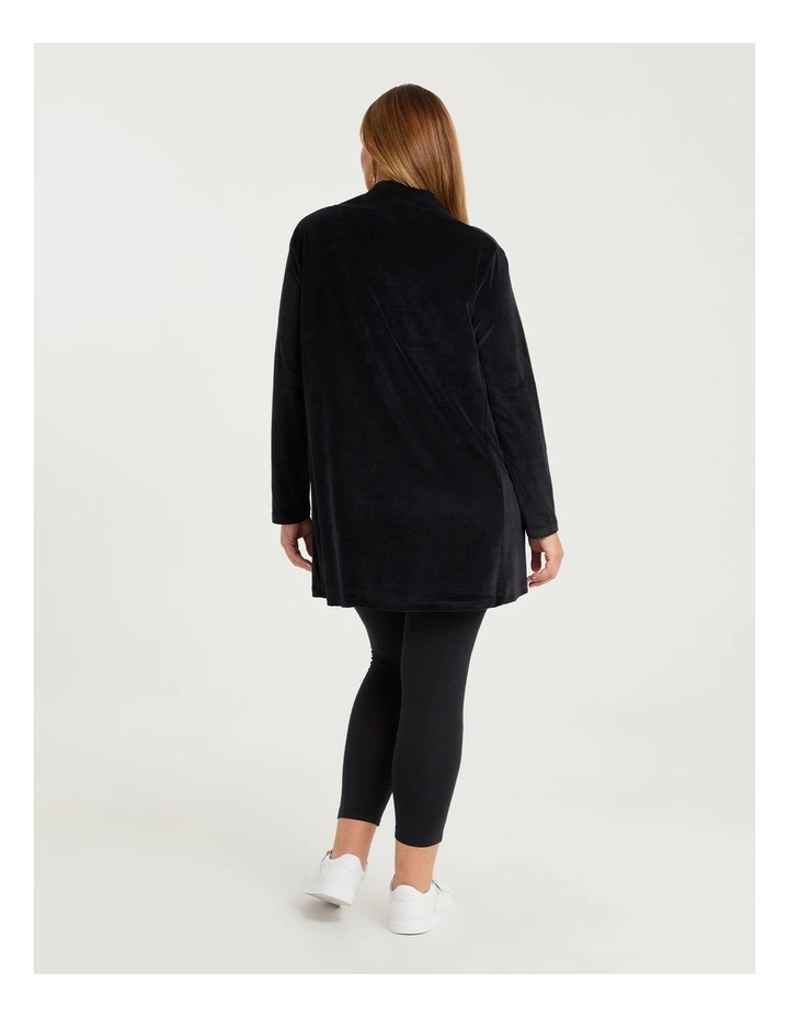 Velour Cowl Neck Tunic Black image 2