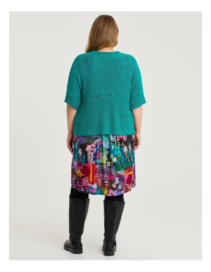 Pointelle Knit Jumper Peacock image 2