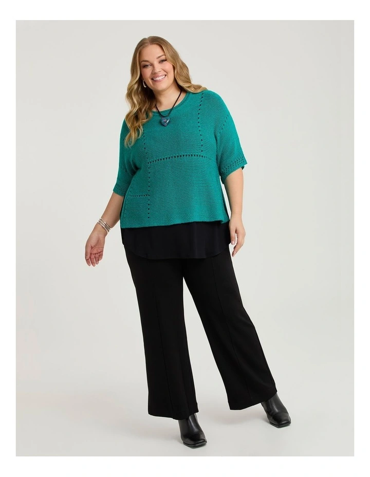 Pointelle Knit Jumper Peacock image 4