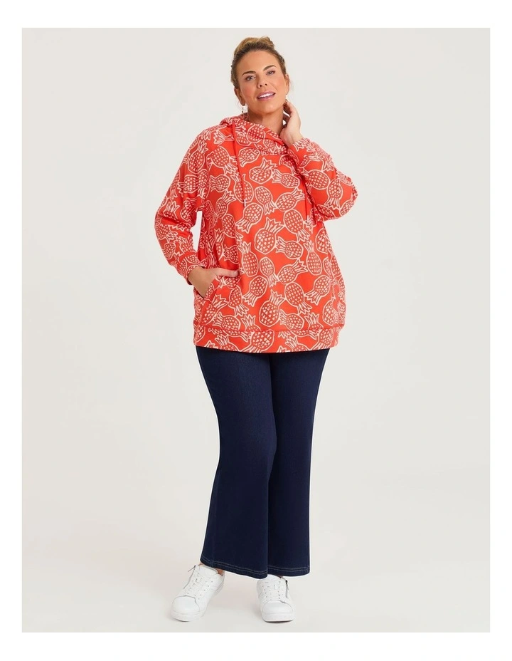 Printed Draw Collar Sweat Pineapple image 3