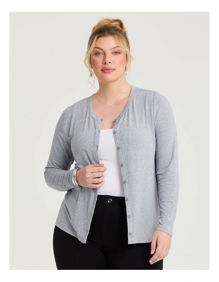 Australian Wool Blend Cardigan Grey Marle image 1