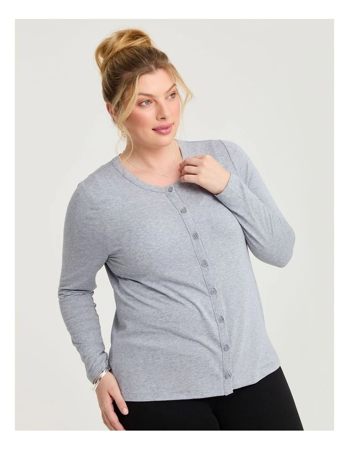 Australian Wool Blend Cardigan Grey Marle image 3