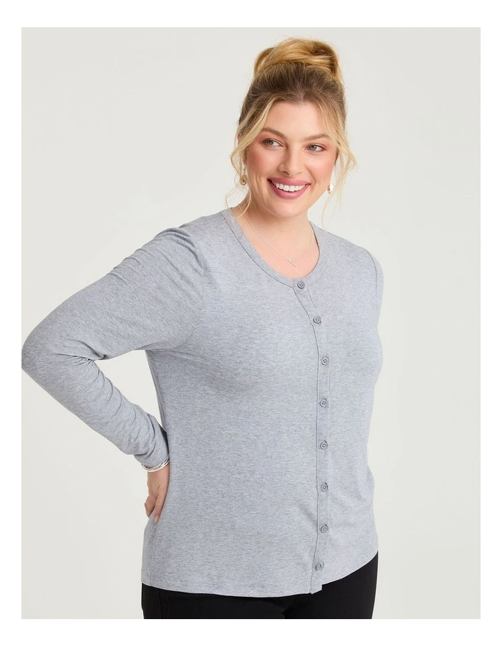 Australian Wool Blend Cardigan Grey Marle image 4