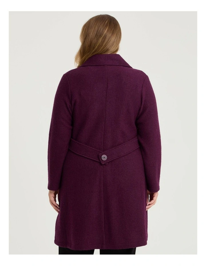 Madison Boiled Wool Coat in Burgundy image 2