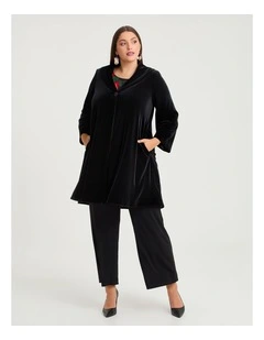 Luxe Velvet Opera Swing Coat Black