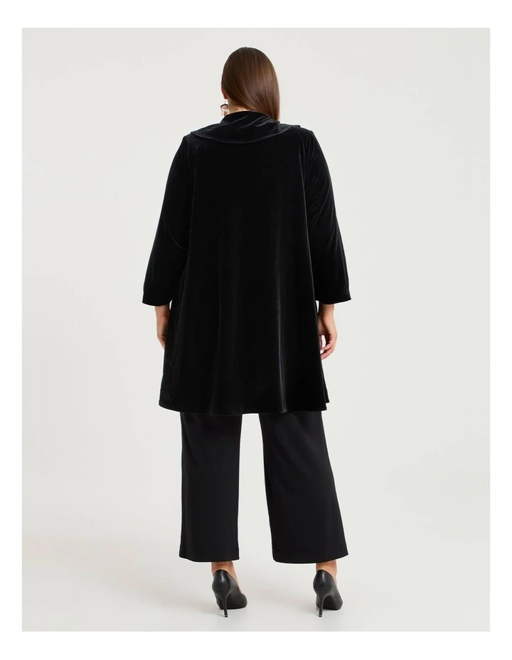 Luxe Velvet Opera Swing Coat Black image 2