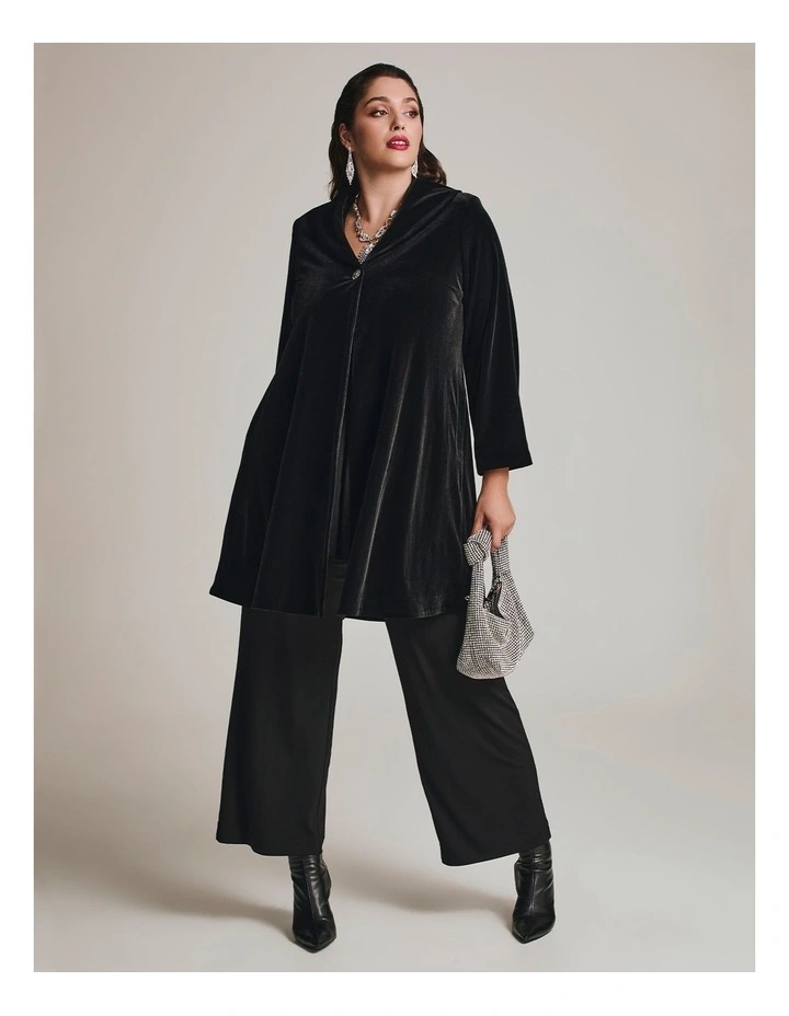 Luxe Velvet Opera Swing Coat Black image 6
