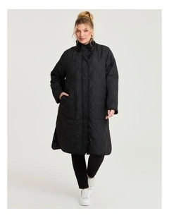 Hooded Quilted Puffer Jacket Black
